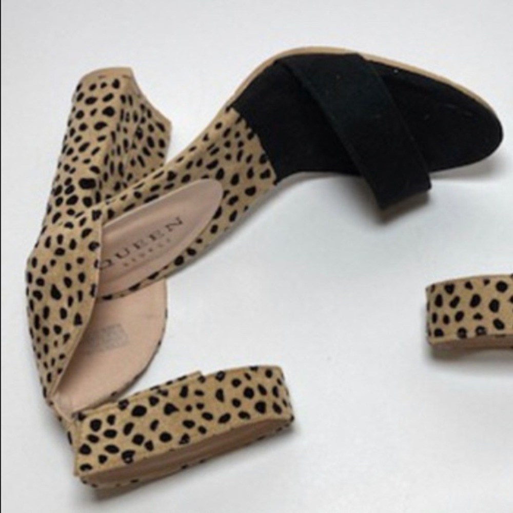 Color block Leopard heels